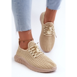 Deportivas Mujer Ligeras de Tela Beige Xalara 4