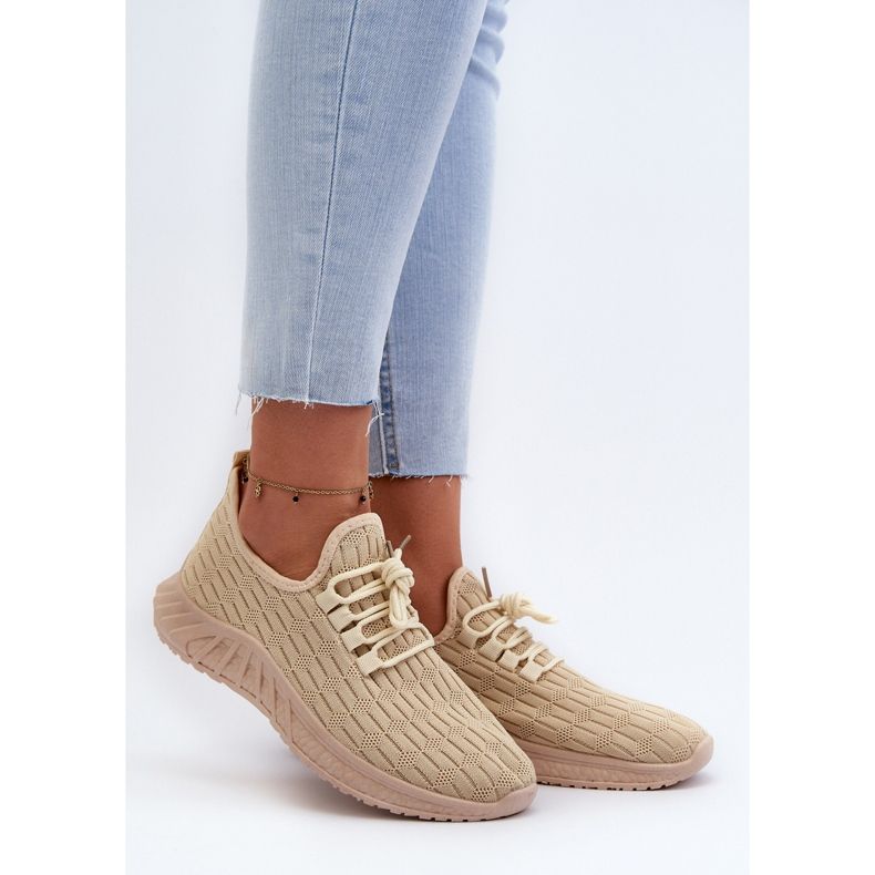 Deportivas Mujer Ligeras de Tela Beige Xalara 2