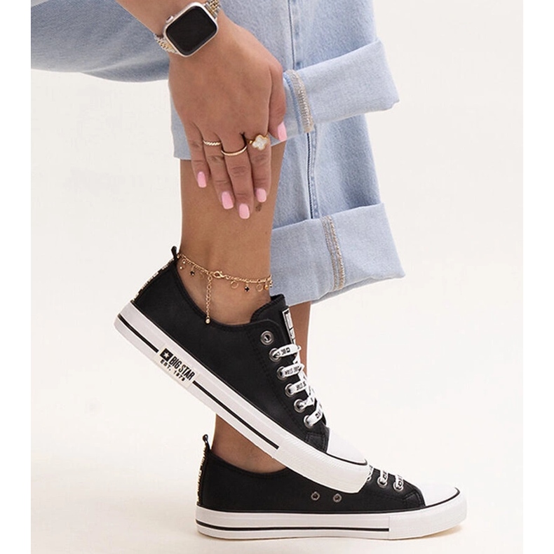 Deportivas negras de piel ecológica Big Star KK274096 negro 1