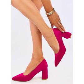 Salón Clairay fucsia tacón ancho rosado 5