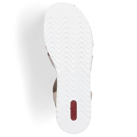 Sandalias de mujer cómodas sin cordones con bandas elásticas, beige Rieker V0649-62 5
