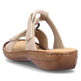 Chanclas cómodas mujer velcro beige Rieker 60885-62 1