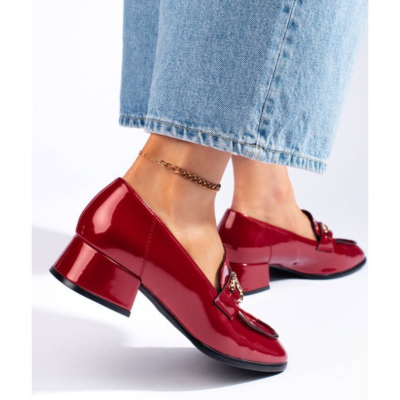 Sergio Leone Mocasines mujer charol rojo 2 Sergio Leone Mocasines mujer charol rojo 2