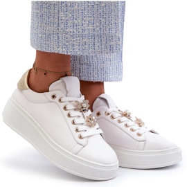 S.Barski Zapatillas Mujer De Piel Con Plataforma Con Alfileres D&amp;A SN67 Blanco 9