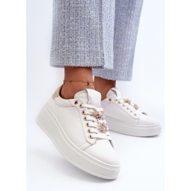 S.Barski Zapatillas Mujer De Piel Con Plataforma Con Alfileres D&amp;A SN67 Blanco 3