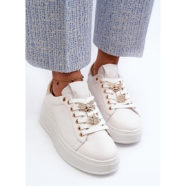 S.Barski Zapatillas Mujer De Piel Con Plataforma Con Alfileres D&amp;A SN67 Blanco 6