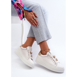 S.Barski Zapatillas Mujer De Piel Con Plataforma Con Alfileres D&amp;A SN67 Blanco 7