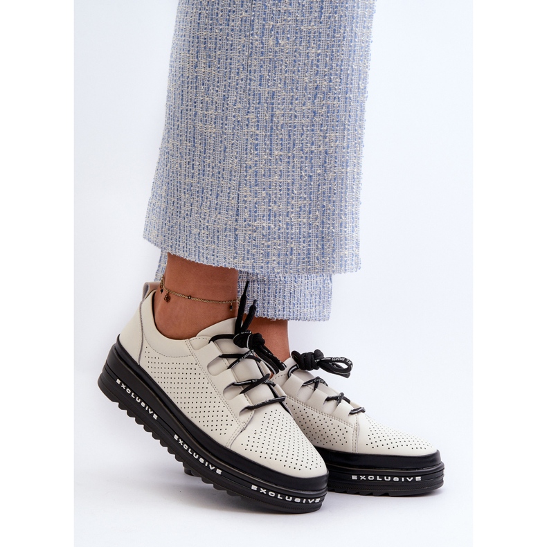 Zapatos Mujer Piel con Plataforma S.Barski LR769A Beige 2