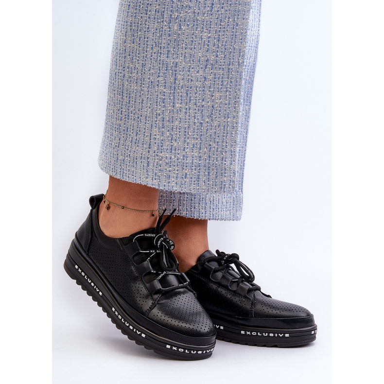 Zapatos Mujer Piel con Plataforma S.Barski LR769A Negro 2