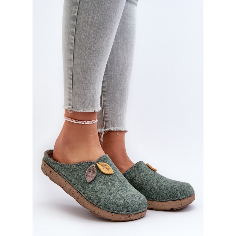Pantuflas de Fieltro Mujer Inblu ED000013 Verde 2