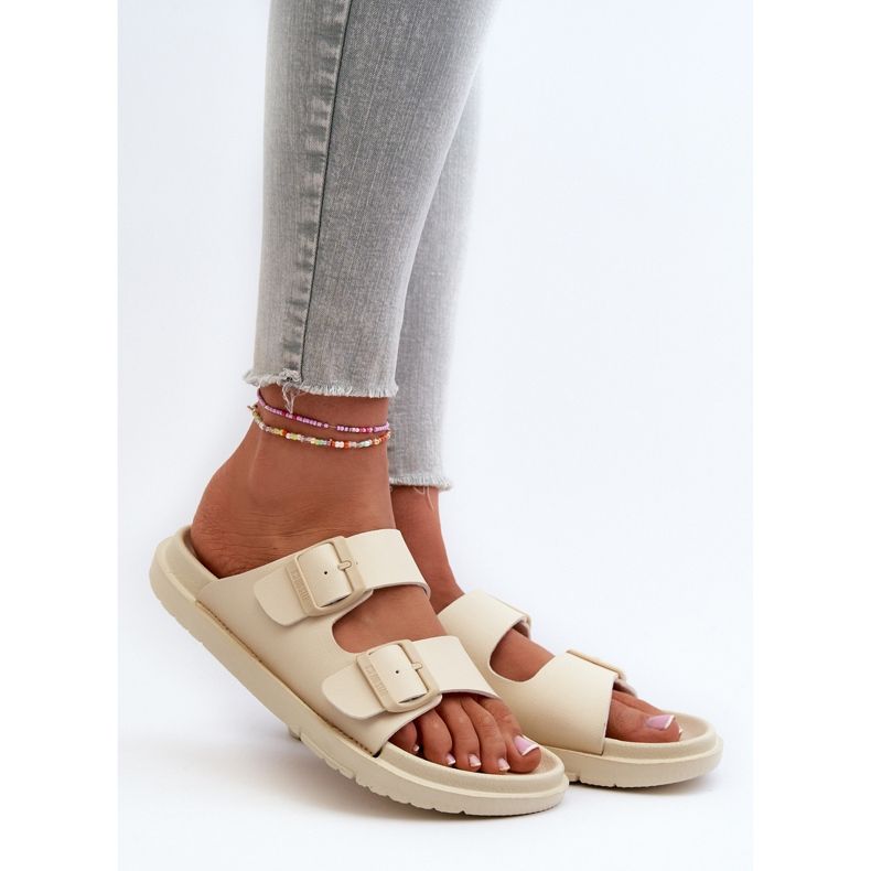 Chanclas Mujer Espuma Ligera Con Hebillas Big Star NN274A752 Beige 2