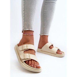 Chanclas Mujer Espuma Ligera Con Hebillas Big Star NN274A752 Beige 3