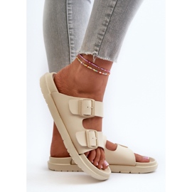 Chanclas Mujer Espuma Ligera Con Hebillas Big Star NN274A752 Beige 5