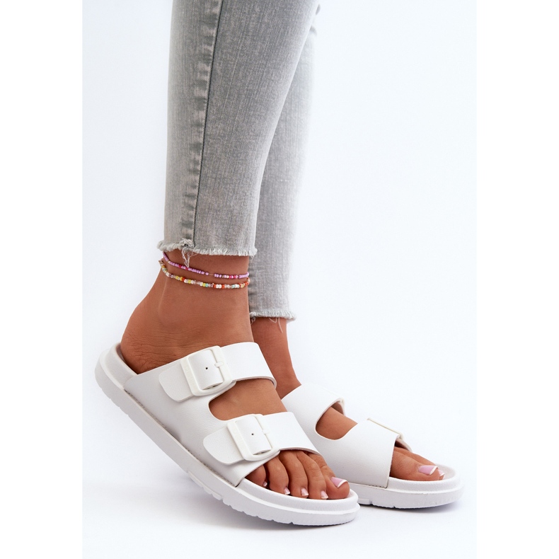 Chanclas Mujer Espuma Ligera Con Hebillas Big Star NN274A751 Blanco 2