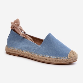 Alpargatas denim anudadas Ismanne azules 1