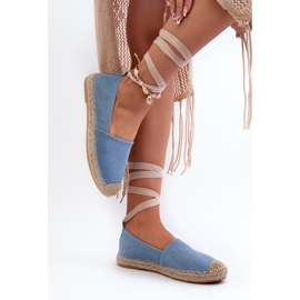 Alpargatas denim anudadas Ismanne azules 5