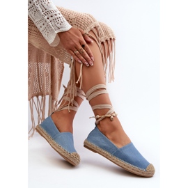 Alpargatas denim anudadas Ismanne azules 6