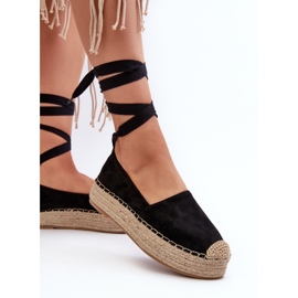 Alpargatas De Mujer Atadas A Plataforma Con Trenza, Negro Tailesse 4