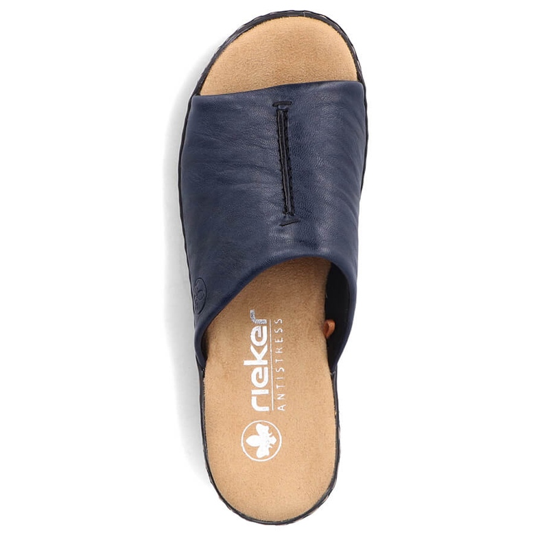 Sandalias cuña mujer cómodas, azul marino, Rieker 62905-14 1
