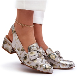 Sandalias Mujer Piel Tacón Bajo Con Flores Maciejka N6539-38 Verde 8