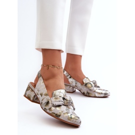 Sandalias Mujer Piel Tacón Bajo Con Flores Maciejka N6539-38 Verde 3