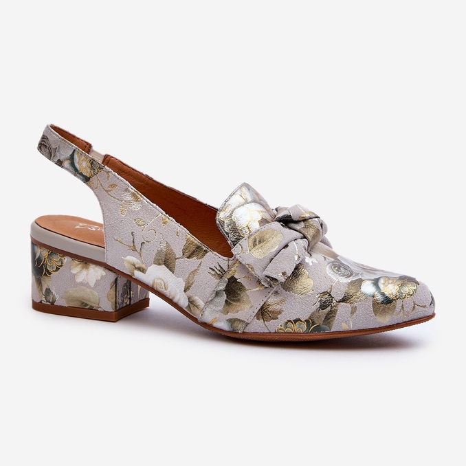 Sandalias Mujer Piel Tacón Bajo Con Flores Maciejka N6539-38 Verde 1