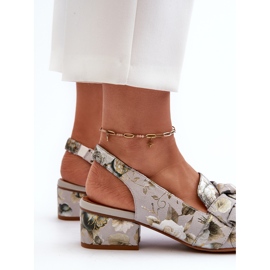 Sandalias Mujer Piel Tacón Bajo Con Flores Maciejka N6539-38 Verde 5