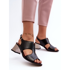 Sandalias Mujer Piel Con Tacón Alto Maciejka 06566-01 Negro 3