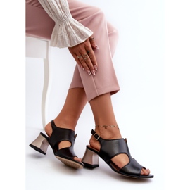 Sandalias Mujer Piel Con Tacón Alto Maciejka 06566-01 Negro 7