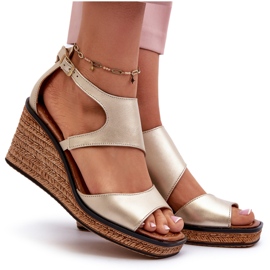 Sandalias Cuña Mujer Piel Maciejka 06657-25 Dorado 8