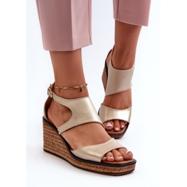 Sandalias Cuña Mujer Piel Maciejka 06657-25 Dorado 4