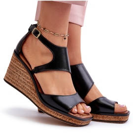 Sandalias Mujer Piel Cuña Maciejka 06657-01 Negro 10