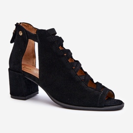Sandalias Tacón Mujer Ante Maciejka 06456-01 Negro 1