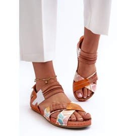 Sandalias De Piel Con Ribete Maciejka 03375-26 Naranja 4