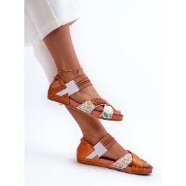 Sandalias De Piel Con Ribete Maciejka 03375-26 Naranja 8