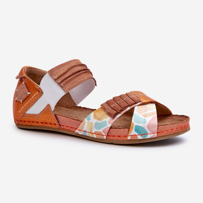 Sandalias De Piel Con Ribete Maciejka 03375-26 Naranja 1
