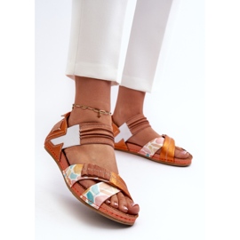 Sandalias De Piel Con Ribete Maciejka 03375-26 Naranja 3