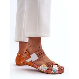Sandalias De Piel Con Ribete Maciejka 03375-26 Naranja 5