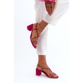 Sandalias Ante Tacón Bajo Maciejka 06653-15 Fucsia rosado 6