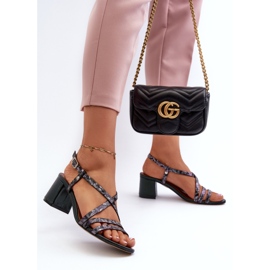 Sandalias de Piel con Tacón Bajo Maciejka 06653-09 Verde oscuro 3