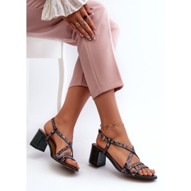 Sandalias de Piel con Tacón Bajo Maciejka 06653-09 Verde oscuro 7