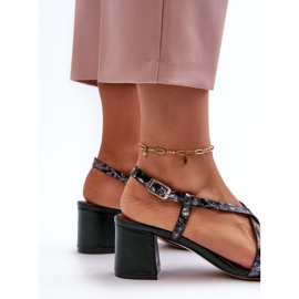 Sandalias de Piel con Tacón Bajo Maciejka 06653-09 Verde oscuro 4