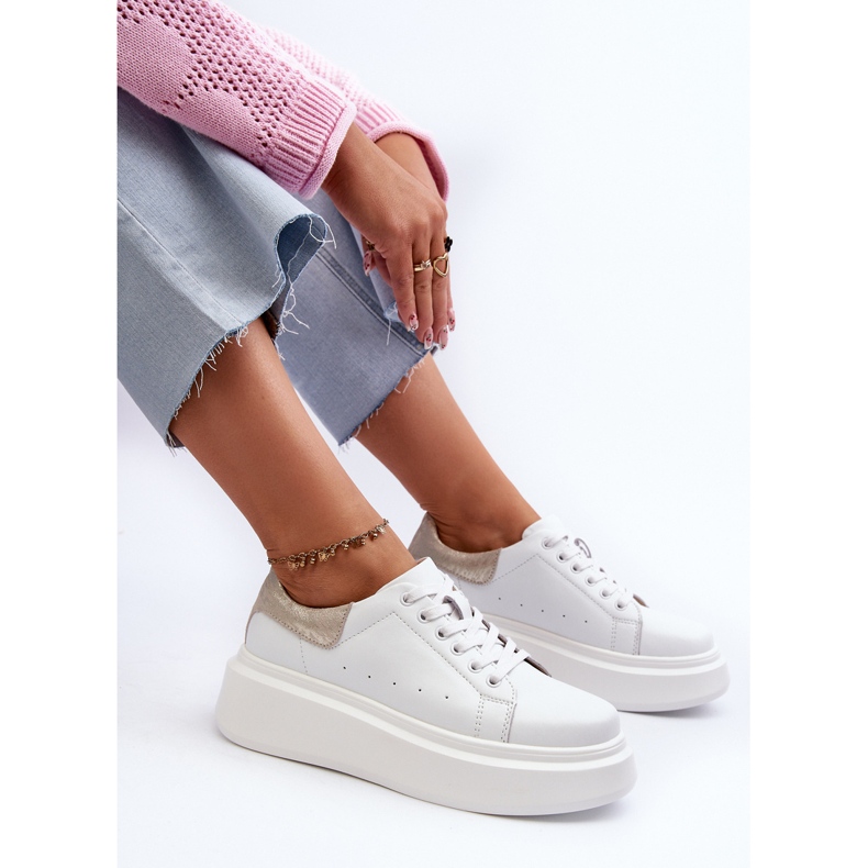 S.Barski D&amp;A Zapatillas Mujer Plataforma LR568 Blanco 1