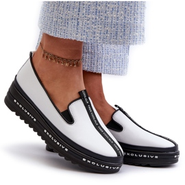 Zapatos de Mujer de Piel con Plataforma S.Barski LR260, Blanco 9