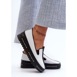 Zapatos de Mujer de Piel con Plataforma S.Barski LR260, Blanco 5