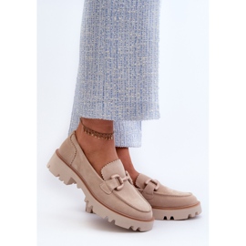 S.Barski Mocasines Mujer Ante Con Decoración D&amp;A TW117 Beige 3