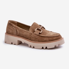 S.Barski Mocasines de gamuza para mujeres con decoración D&amp;A TW117 Olive verde 1