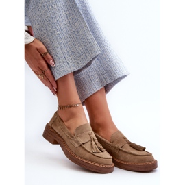 S.Barski Mocasines Mujer Ante Con Flecos D&amp;A TW107 Marrón 6