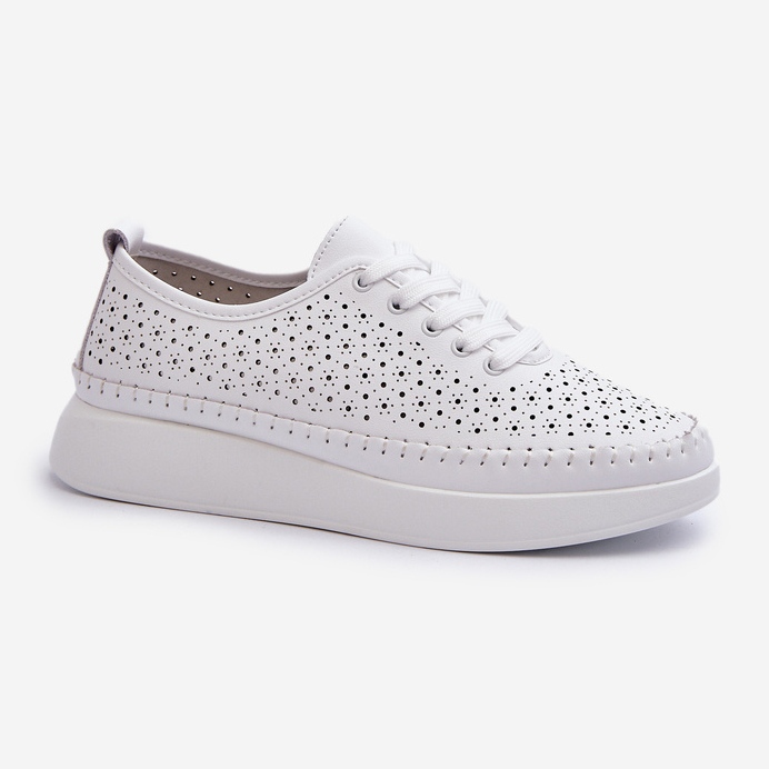 Zapatillas de piel con plataforma S.Barski LR278 Blanco 1