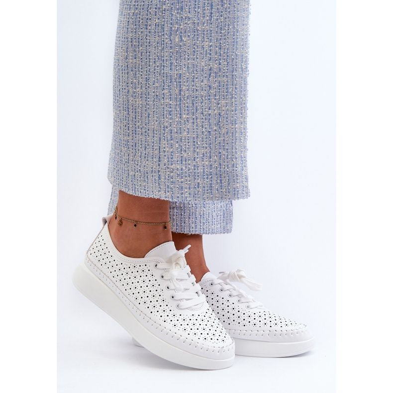 Zapatillas de piel con plataforma S.Barski LR278 Blanco 2